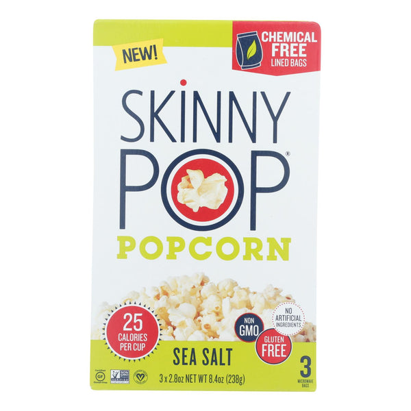 Skinnypop Popcorn - Popcorn Micro Sea Salt 3pk - Case Of 12 - 3-2.8 Oz