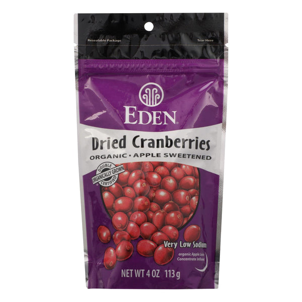 Eden Foods Eden Organic Dried Cranberries Apple Sweetened - Case Of 15 - 4 Oz
