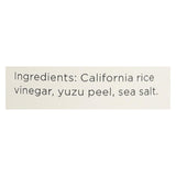 O® California Yuzu Rice Vinegar - Case Of 6 - 10.1 Fz