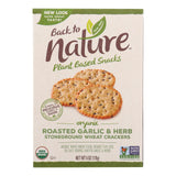 Back To Nature Crackers - Roasted Garlic And Herb Stoneground Wheat - Case Of 6 - 6 Oz.