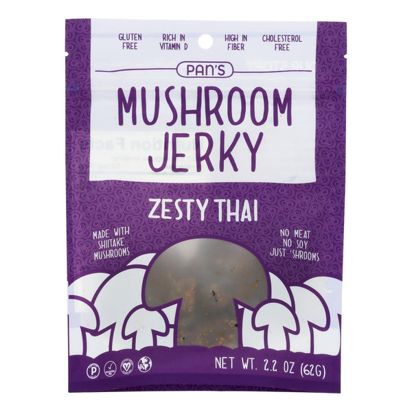 Pan's - Mushroom Jerky Zesty Thai - Case Of 6-2.2 Oz
