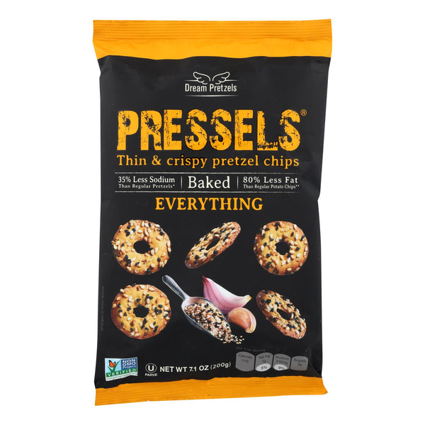 Pressels Pretzel Chips - Everything - Case Of 12 - 7.1 Oz.