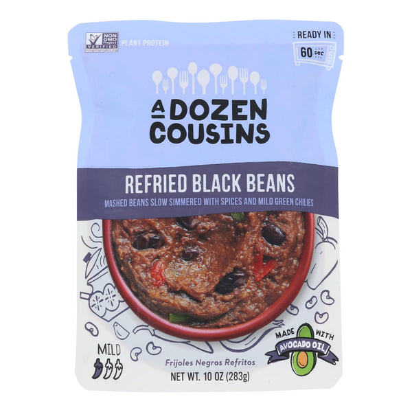 A Dozen Cousins - Black Beans Refried - Case Of 6-10 Oz