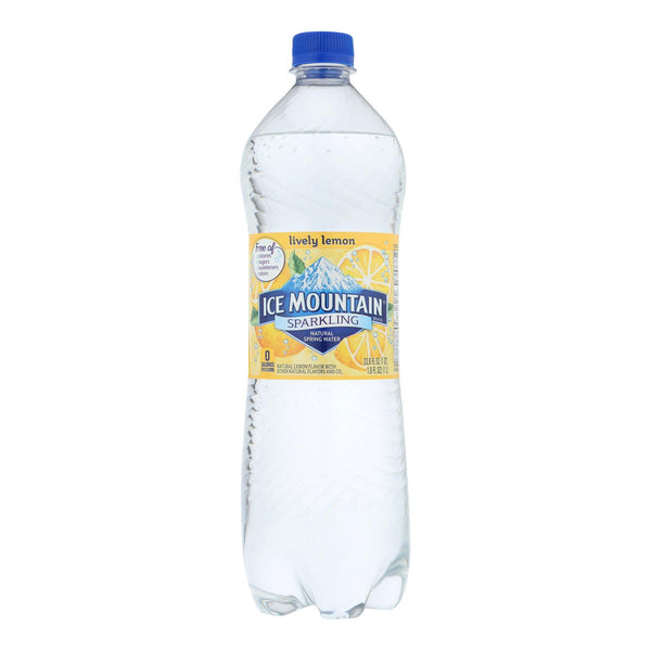 Ice Mountain - Sparkling Water - Lively Lemon - Case Of 12 - 33.8 Fl Oz.