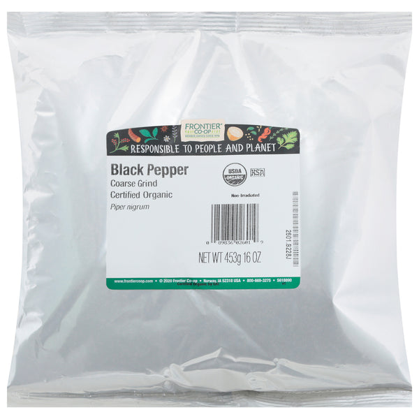 Frontier Herb Organic Coarse Black Pepper - Single Bulk Item - 1lb