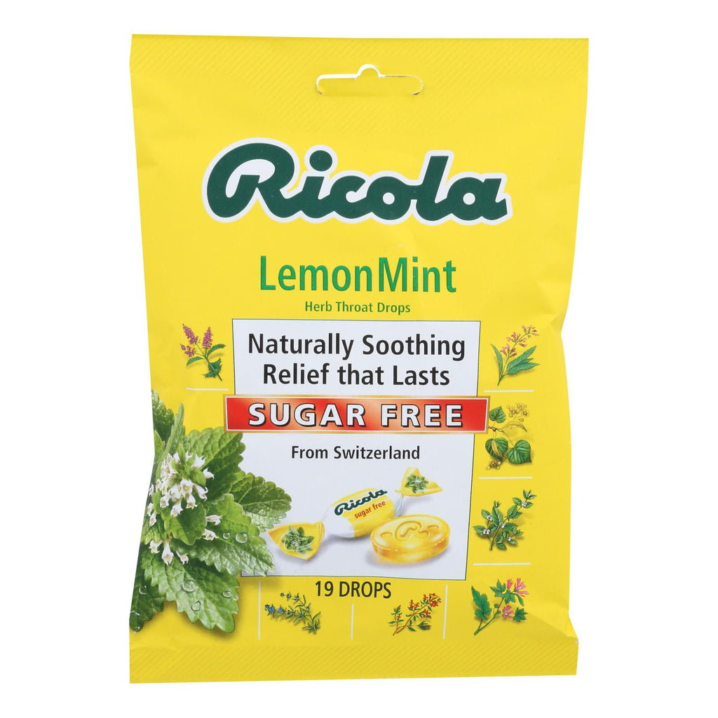 Ricola - Cough Drop Sugar Free Lemon Mint - Case Of 8-19 Ct