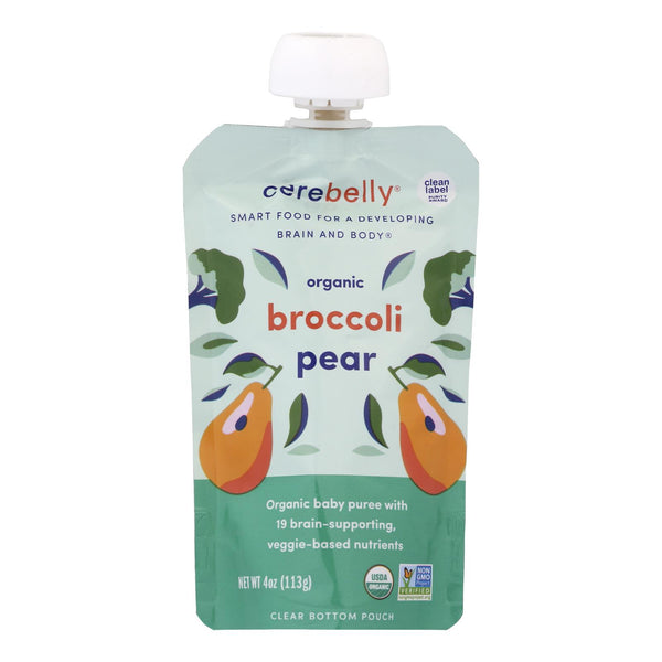 Cerebelly - Puree Broccoli Pear - Case Of 6-4 Oz