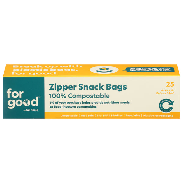 For Good - Snack Bags Zipper - Case Of 6-25 Ct