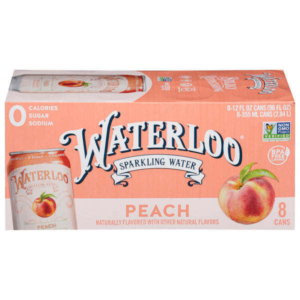 Waterloo - Sparkling Water Peach - Case Of 3-8/12 Fz