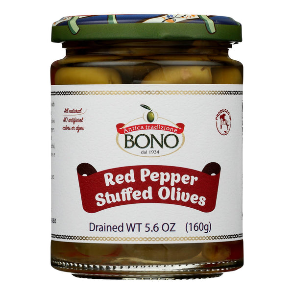 Bono - Olives Red Pepper Stuffed - Case Of 6-5.6 Oz