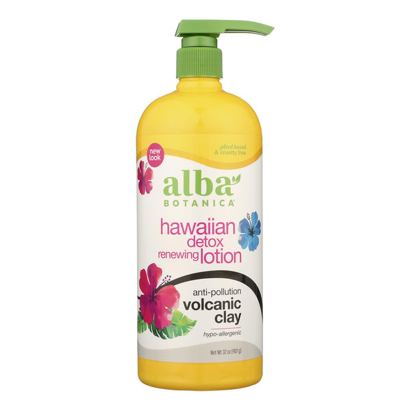 Alba Botanica - Hawaiian Detox Body Lotion - Anti-pollution Volcanic Clay - 32 Oz