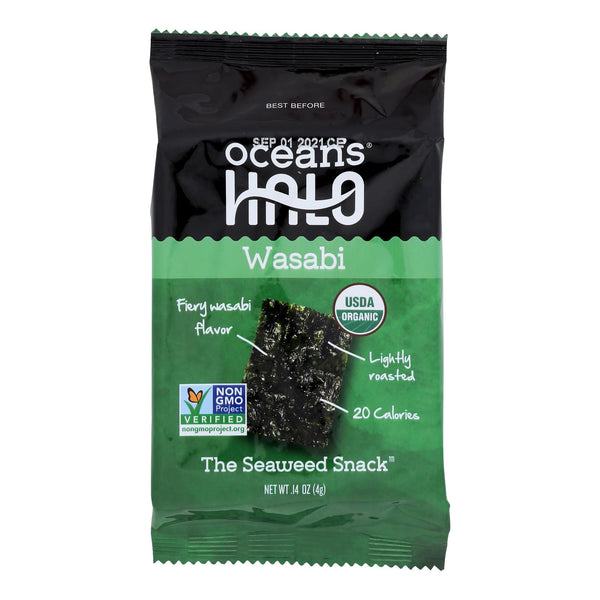 Ocean's Halo - Seaweed Snack Wasabi - Case Of 12 - 0.14 Oz