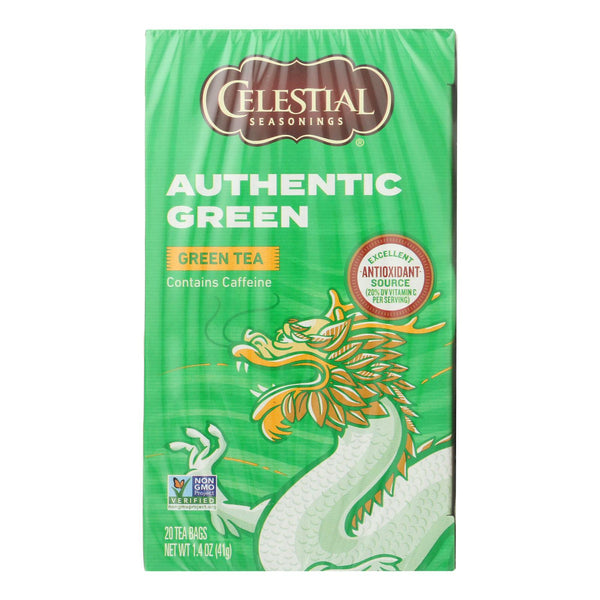 Celestial Seasonings Authentic Green Tea - Case Of 6 - 20 Bags
