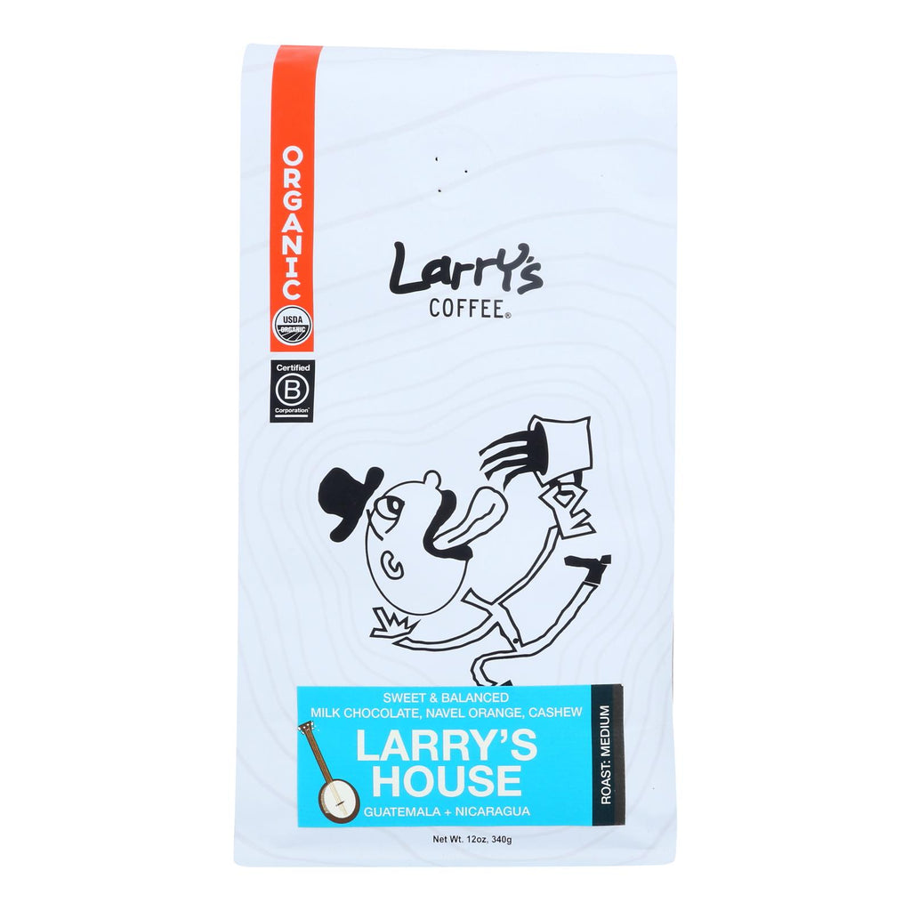 Larry's Coffee Larry's House Organic Coffee Beans  - Case Of 6 - 12 Oz