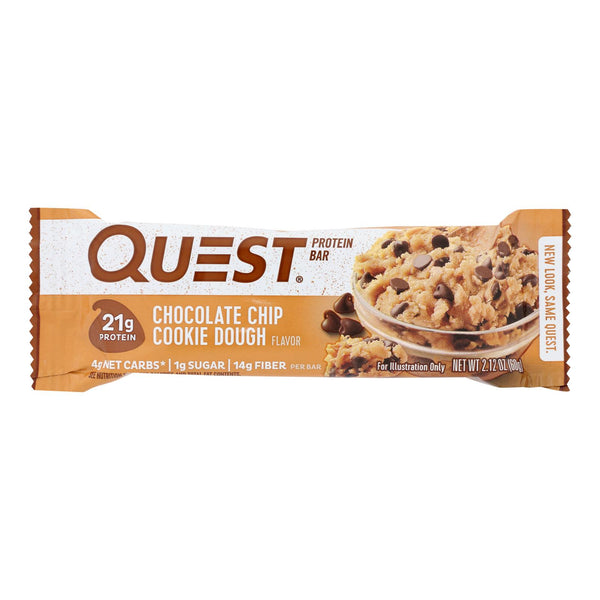 Quest Bar - Chocolate Chip Cookie Dough - 2.12 Oz - Case Of 12