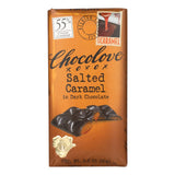 Chocolove Xoxox - Dark Chocolate Bar - Salted Caramel - Case Of 10 - 3.2 Oz
