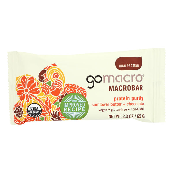 Gomacro Organic Macrobar - Sunflower Butter And Chocolate - 2.3 Oz Bars - Case Of 12