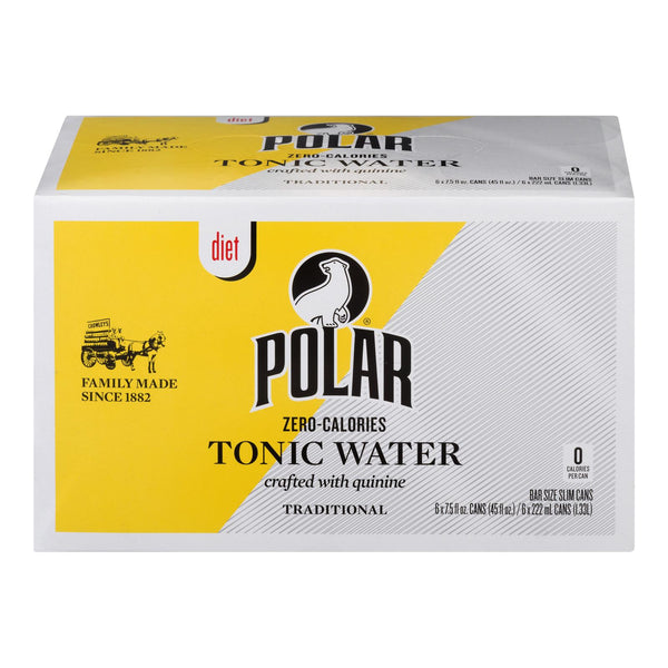Polar Beverages - Tonic Water Diet 6pk - Case Of 4-6/7.5 Fz