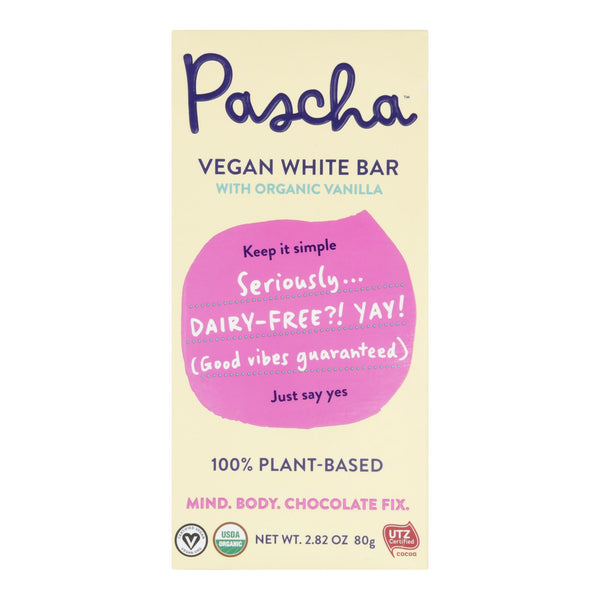 Pascha - Bar White Chocolate Vegan - Case Of 10 - 2.82 Oz