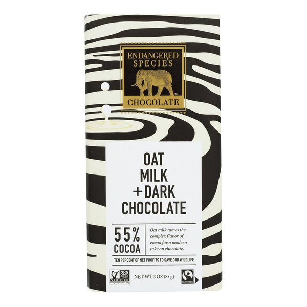 Endangered Species Chocolate - Dark Chocolate Oat Milk 55% Cca - Case Of 12-3 Oz