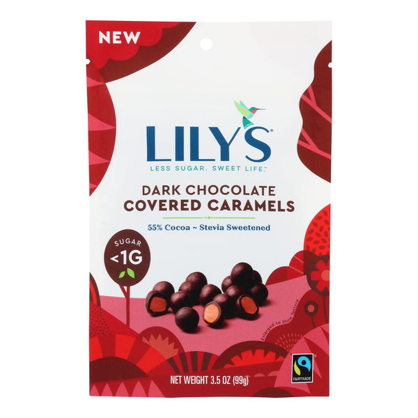 Lilys - Caramels Dark Chocolate Stevia - Case Of 12-3.5 Oz