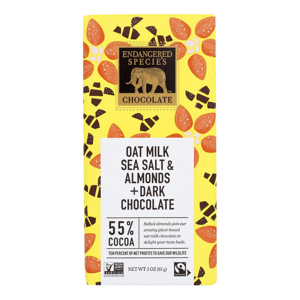 Endangered Species Chocolate - Dark Chocolate Oat Milk Sea Salt - Case Of 12-3 Oz