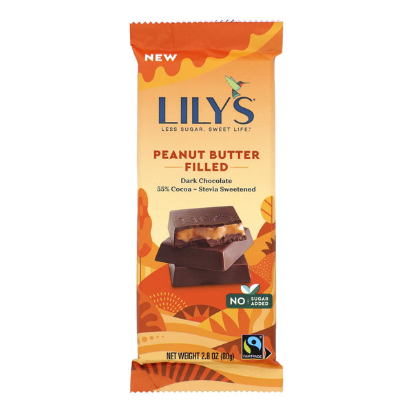 Lilys - Bar Dark Chocolate 55% Peanut Butter - Case Of 12-2.8 Oz