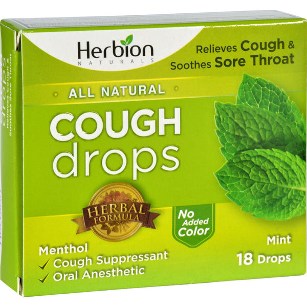 Herbion Naturals Cough Drops - All Natural - Mint - 18 Drops
