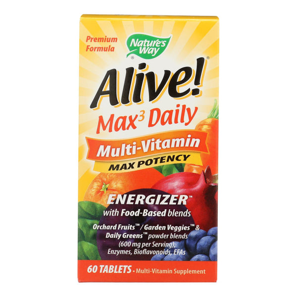 Nature's Way - Alive! Max3 Daily Multi-vitamin - Max Potency - 60 Tablets