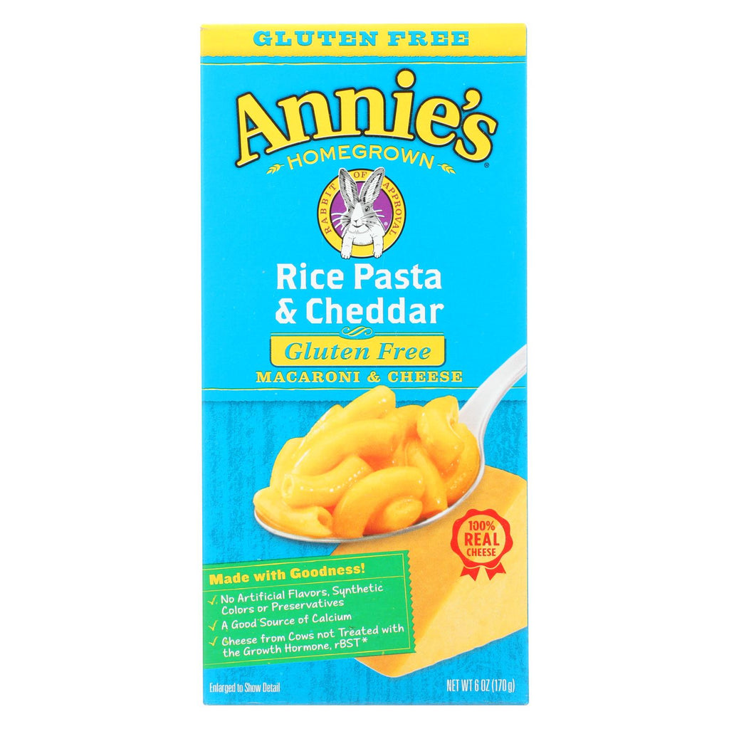 Annie's Homegrown Gluten Free Rice Pasta And Cheddar Mac And Cheese - Case Of 12 - 6 Oz.