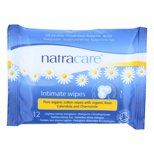 Natracare Organic Cotton Intimate Wipes - 12 Wipes - Case Of 12