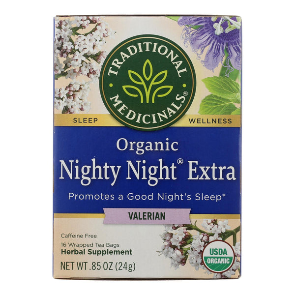 Traditional Medicinals Organic Herbal Tea - Nighty Night Valerian - Case Of 6 - 16 Bags