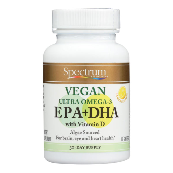Spectrum Essentials Vegan Ultra Omega - 3 Epa And Dha Capsules - 60 Soft Gels