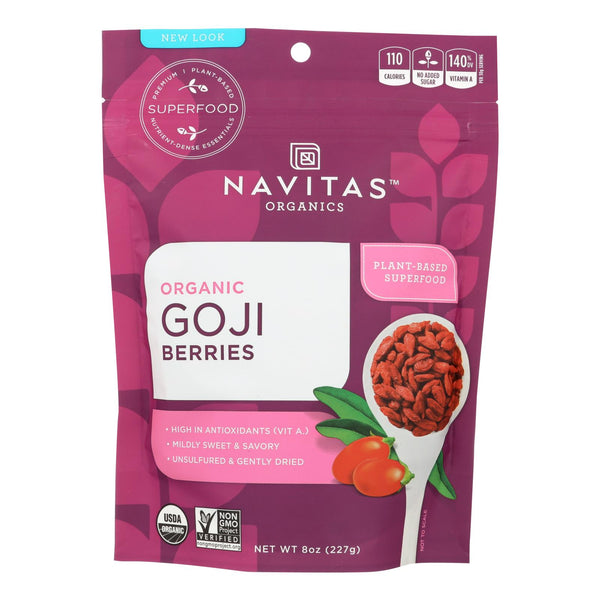 Navitas Naturals Goji Berries - Organic - Sun-dried - 8 Oz - Case Of 12
