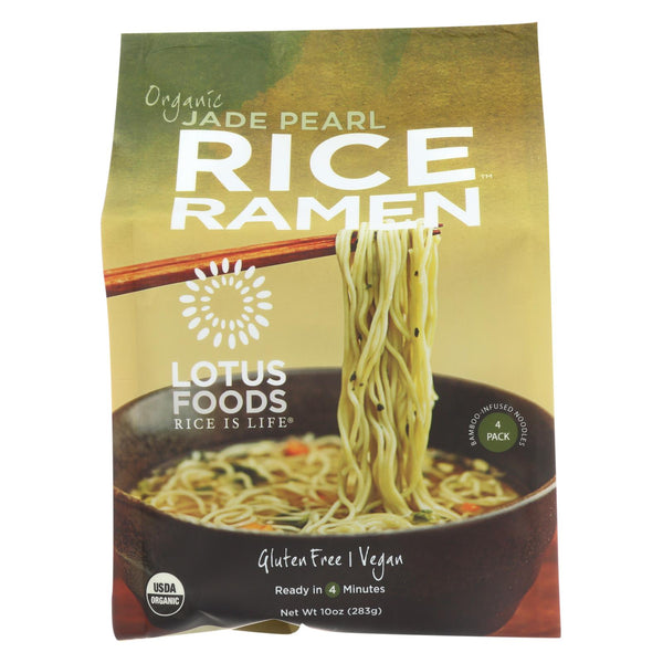 Lotus Foods Ramen - Organic - Jade Pearl Rice - 4 Ramen Cakes - 10 Oz - Case Of 6