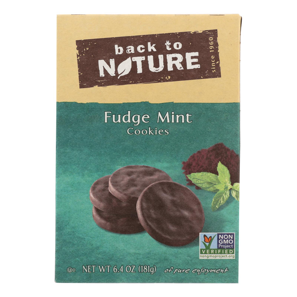 Back To Nature Cookies - Fudge Mint - Case Of 6 - 6.4 Oz.