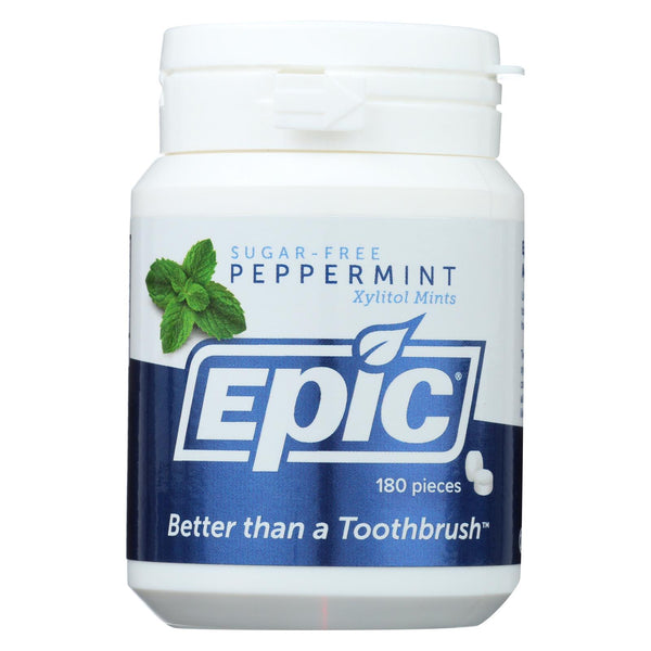 Epic Dental - Xylitol Mints - Peppermint Xylitol Bottle - 180 Ct