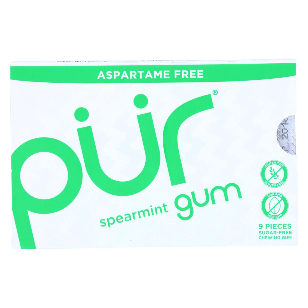 Pur Gum - Spearmint - Aspartame Free - 9 Pieces - 12.6 G - Case Of 12