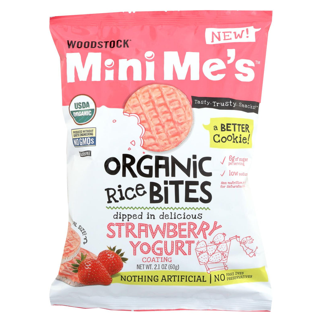 Woodstock Organic Strawberry Yogurt Rice Bites - Case Of 8 - 2.1 Oz