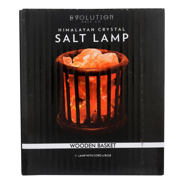 Evolution Salt Crystal Salt Lamp - Wooden Basket - 1 Count