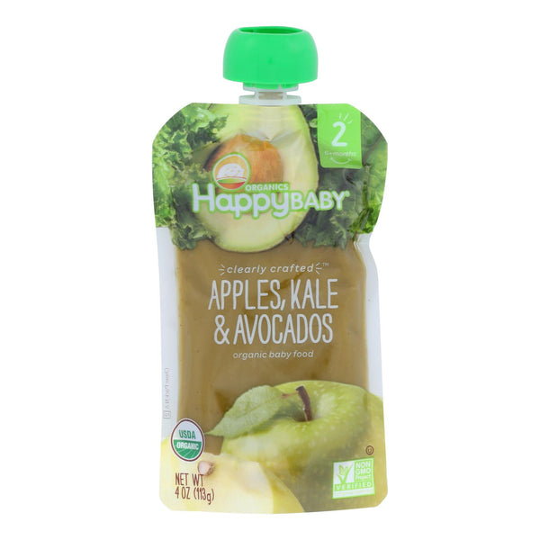 Happy Baby Happy Baby Clearly Crafted - Apples Kale And Avocados - Case Of 16 - 4 Oz.