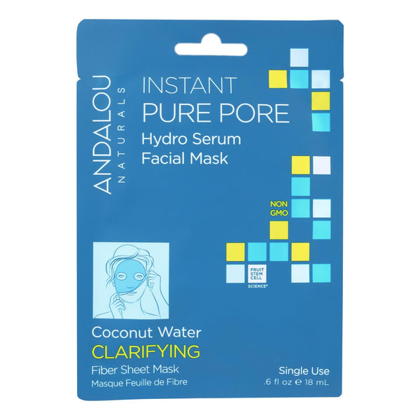 Andalou Naturals Instant Pure Pore Facial Mask - Coconut Water Clarifying - Case Of 6 - 0.6 Fl Oz
