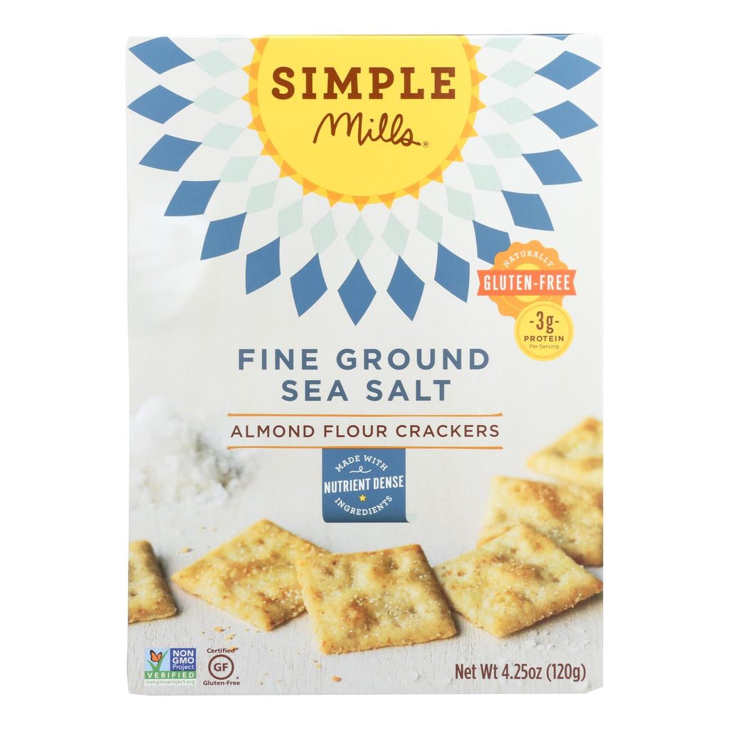 Simple Mills Fine Ground Sea Salt Almond Flour Crackers - Case Of 6 - 4.25 Oz.