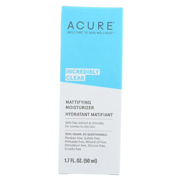Acure - Oil Control Facial Moisturizer - Lilac Extract And Chlorella - 1.75 Fl Oz.