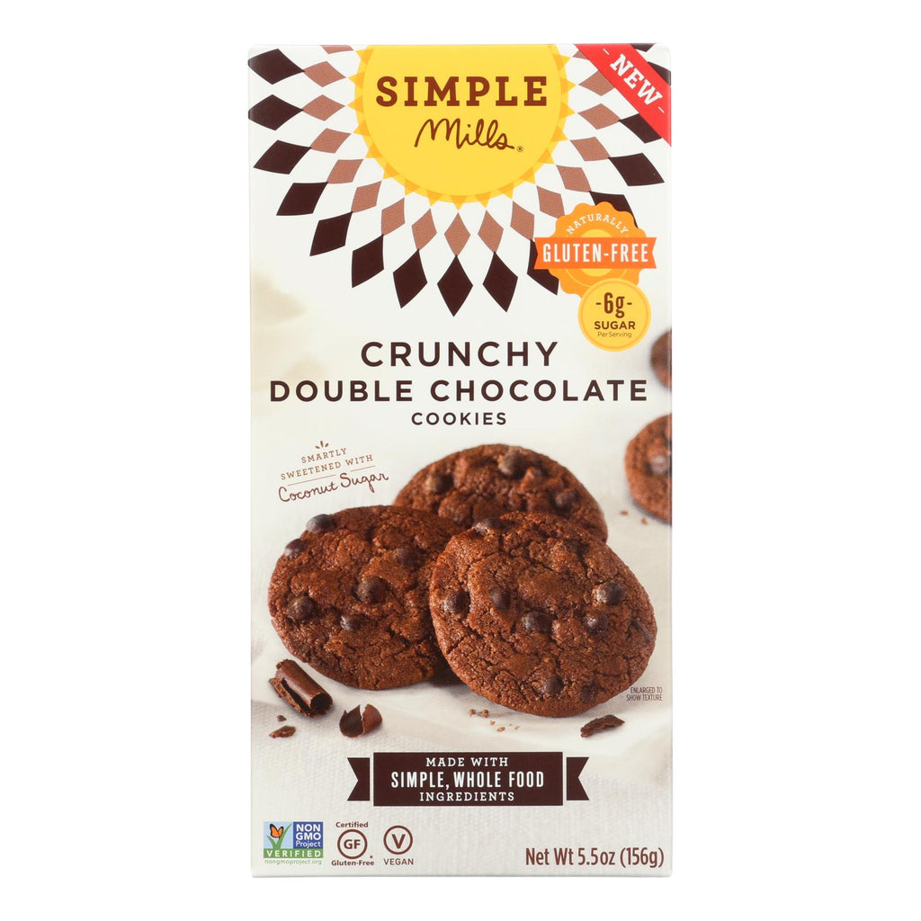Simple Mills Cookies - Crunchy Double Chocolate - Case Of 6 - 5.5 Oz