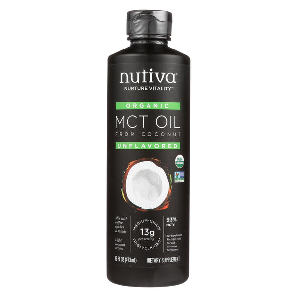 Nutiva 100% Organic Mct Oil - From Coconut - Unflavored - 16 Fl Oz