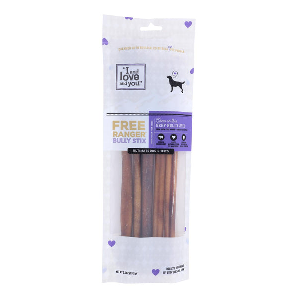I And Love And You's Free Ranger Bully Stix Dog Chews  - Case Of 6 - 5 Ct
