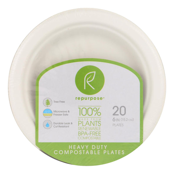 Repurpose Compostable Bagasse Plates - Case Of 24 - 20 Count