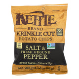 Kettle Brand Potato Chips - Sea Salt And Crushed Black Pepper - Case Of 24 - 1.5 Oz.