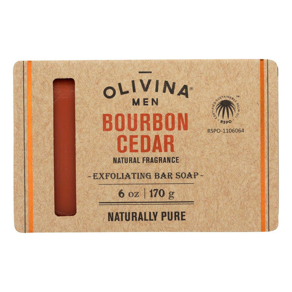 Olivina Men - Exfol Soap Bourbon Cedar - 1 Each - 6 Oz